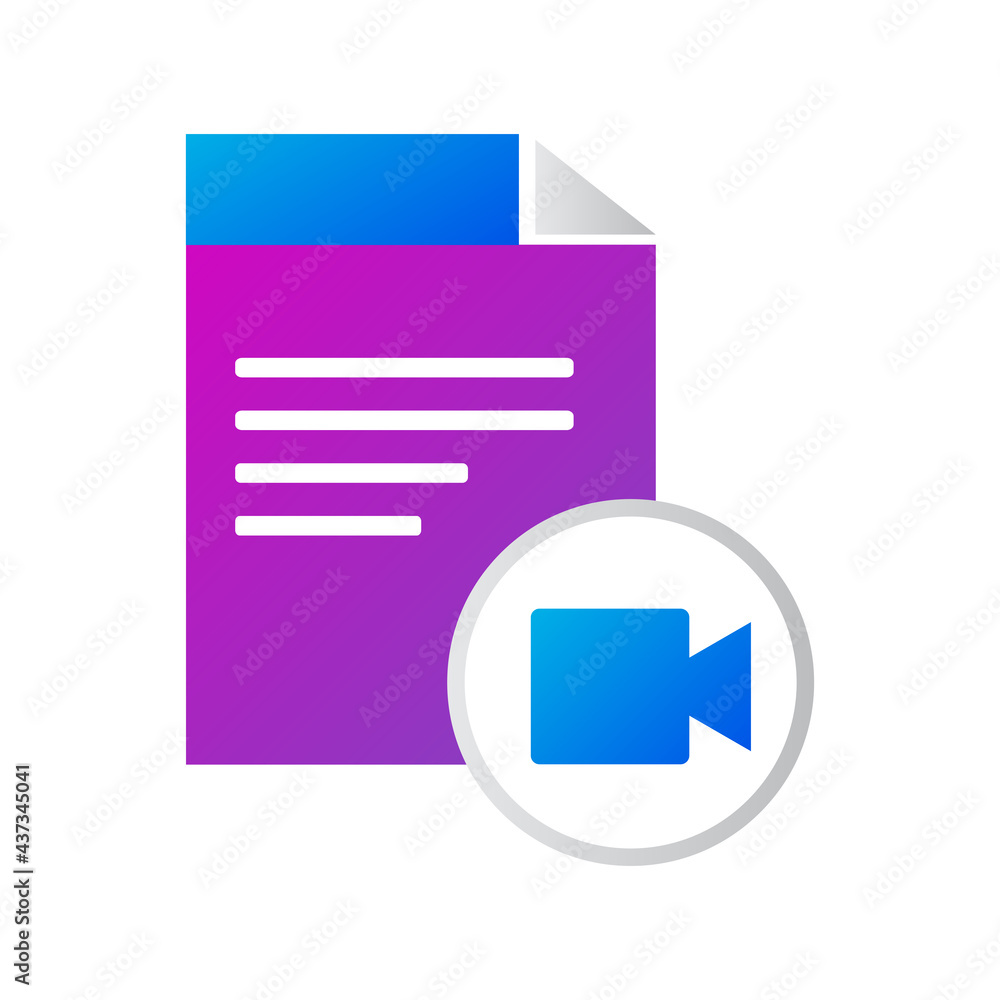 file icon. file with video button icon. gradient style vector icon file icon. file with video button icon. gradient style vector icon