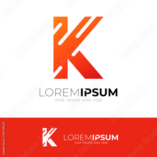 Simple letter K logo and flat style, business logo vector