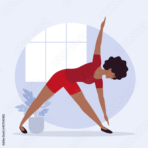 slim woman practicing yoga