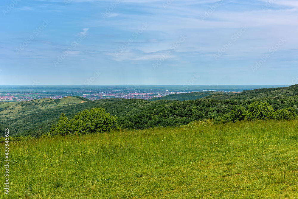 View of Novi Sad from the mountain Fruska Gora. 