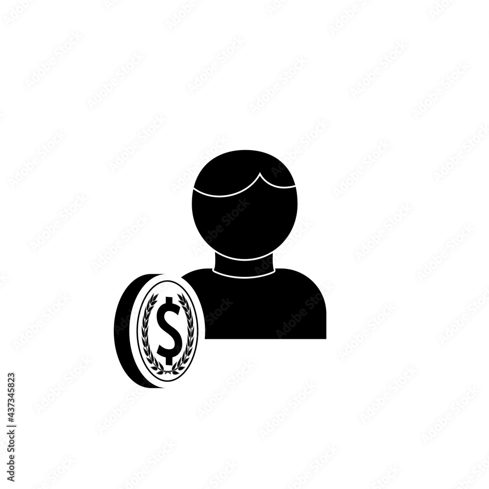 Candidate salary icon isolated on white background Candidate salary icon isolated on white background