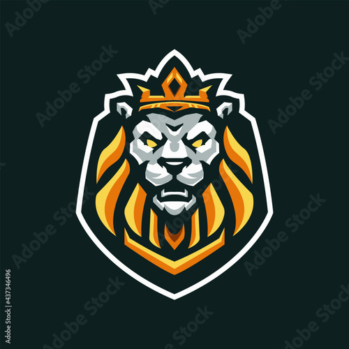 lion mascot logo design.