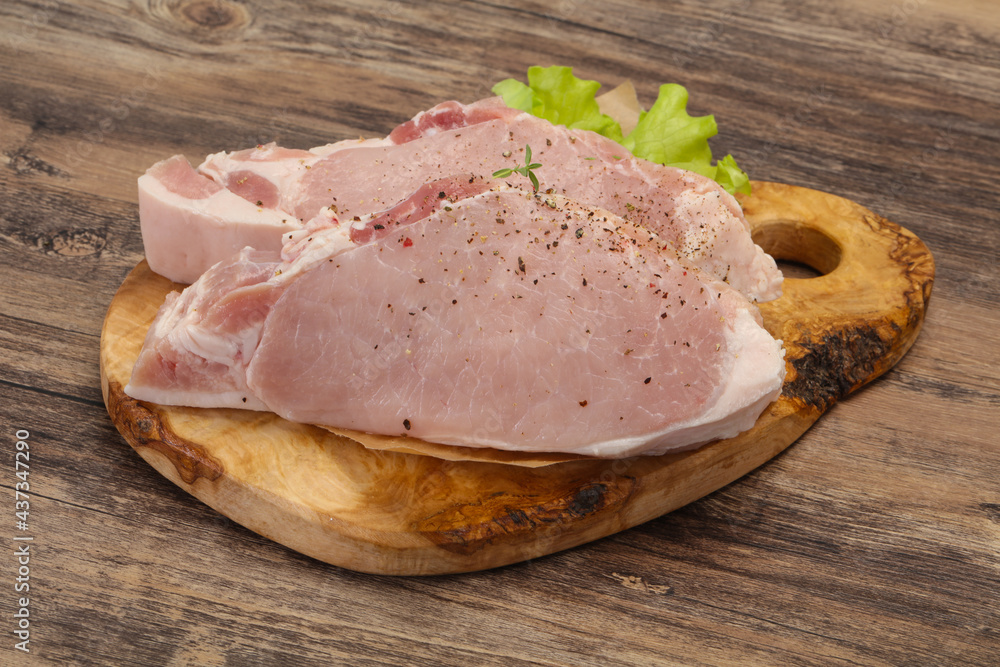 Raw pork meat steak for grill Raw pork meat steak for grill