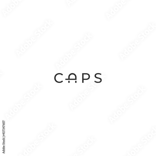 caps wordmark logo design