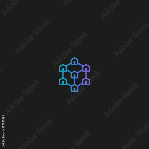 real estate blockchain vector