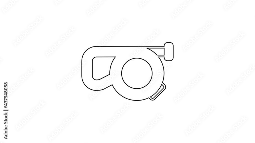 Black line Retractable cord leash with carabiner icon isolated on white background. Pet dog lead. Animal accessory for outdoors walk. 4K Video motion graphic animation Black line Retractable cord leash with carabiner icon isolated on white background. Pet dog lead. Animal accessory for outdoors walk. 4K Video motion graphic animation