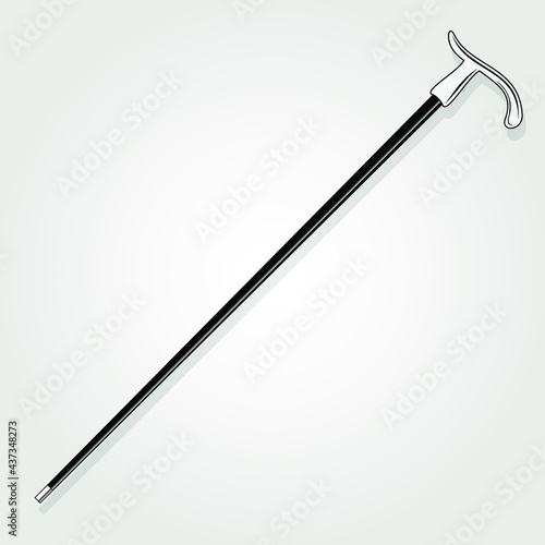 Gentleman's walking cane. Vector illustration