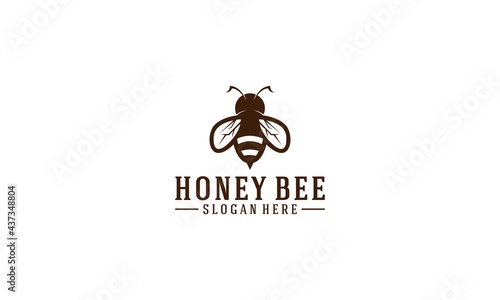 bee logo for beekeeping on white background