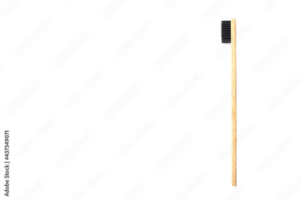 bamboo toothbrush isolated on white background. Copy space. bamboo toothbrush isolated on white background. Copy space.