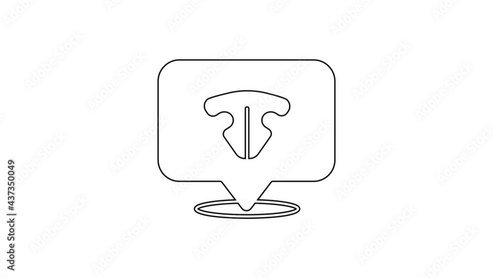 Black line Cat nose icon isolated on white background. 4K Video motion graphic animation Black line Cat nose icon isolated on white background. 4K Video motion graphic animation