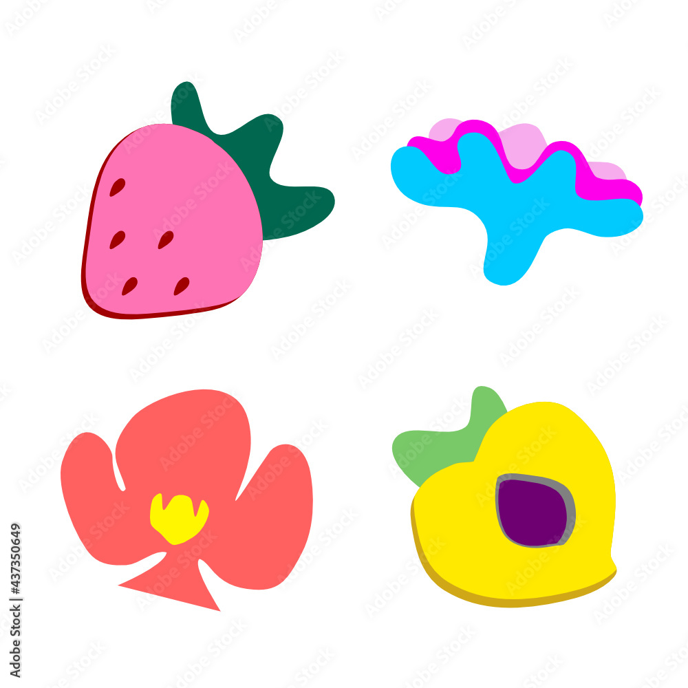 illustration of cute natural symbolic vector