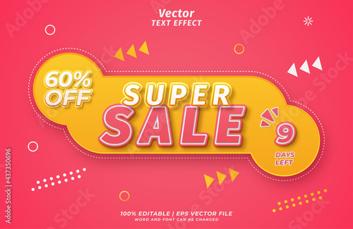  Editable super sale discount text effect style