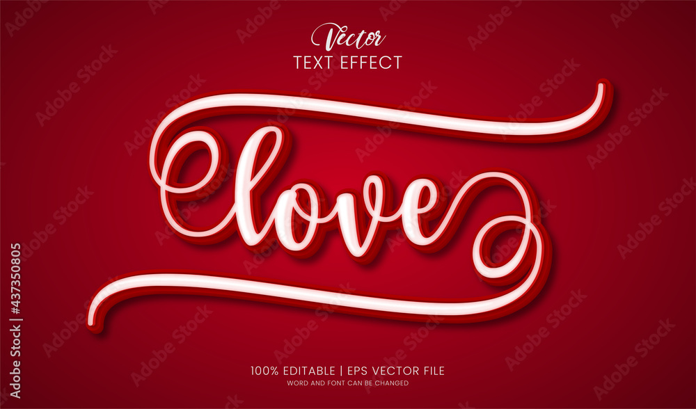 Love text, script style editable text effect Love text, script style editable text effect