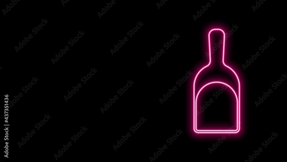 Glowing neon line Dustpan icon isolated on black background. Cleaning scoop services. 4K Video motion graphic animation Glowing neon line Dustpan icon isolated on black background. Cleaning scoop services. 4K Video motion graphic animation