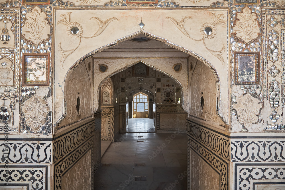 Inside of the Red Fort in New Delhi. Lovely architecture.