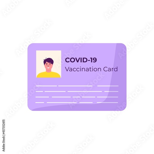 Vaccination card icon for COVID-19. Health passport of vaccination for covid-19. Safe travel in pandemic. coronavirus vaccine, disease.