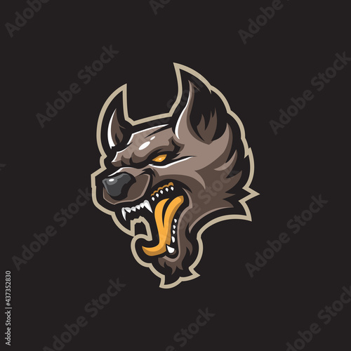 Wolf mascot logo design vector with modern illustration concept style for badge, emblem and t shirt printing. Angry wolf illustration for sport team.
