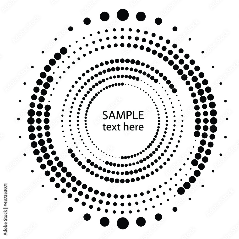 Halftone dots in circle form. round logo . vector dotted frame . design element Halftone dots in circle form. round logo . vector dotted frame . design element