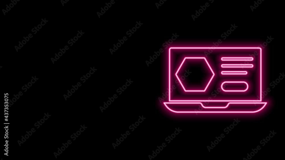 Glowing neon line Honey online service or platform icon isolated on black background. Countryside organic product. Online shop. 4K Video motion graphic animation Glowing neon line Honey online service or platform icon isolated on black background. Countryside organic product. Online shop. 4K Video motion graphic animation