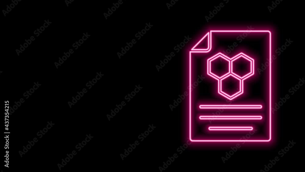 Glowing neon line Honeycomb icon isolated on black background. Honey cells symbol. Sweet natural food. 4K Video motion graphic animation Glowing neon line Honeycomb icon isolated on black background. Honey cells symbol. Sweet natural food. 4K Video motion graphic animation