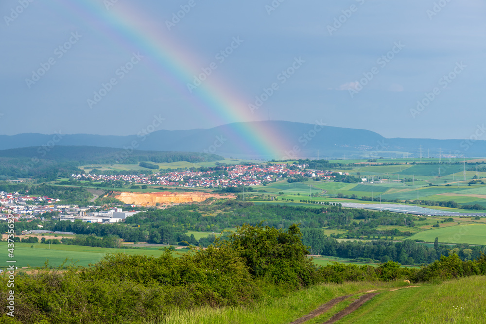 Fototapeta premium rainbow over the village