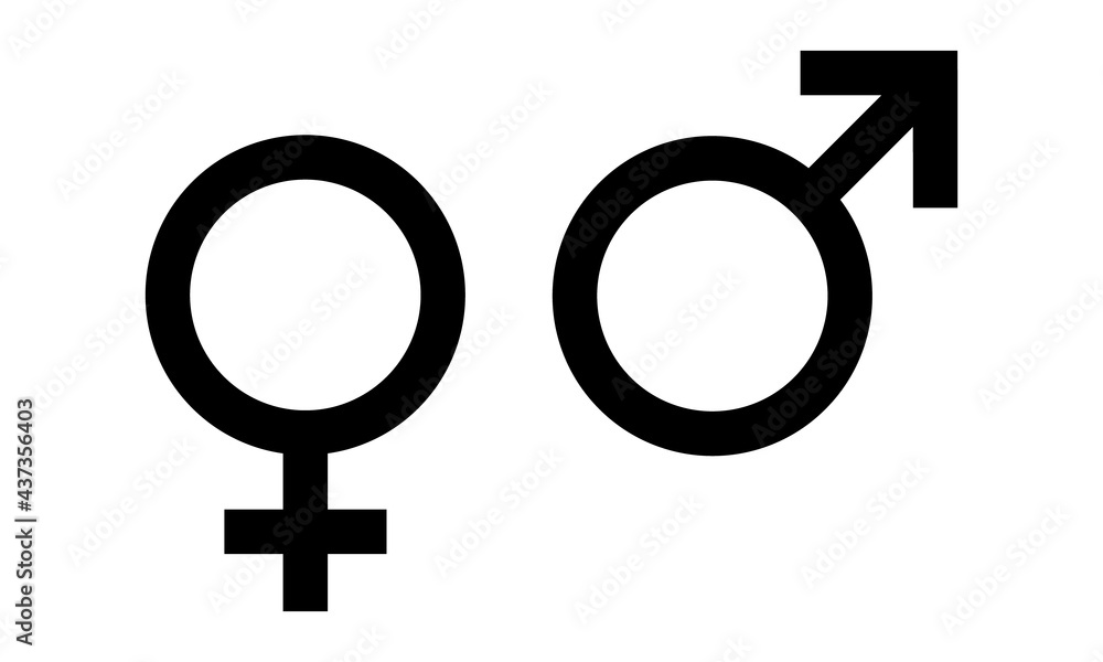 Plakat Gender Icon Set The Sign Of A Woman A Man A Non Binary Gender