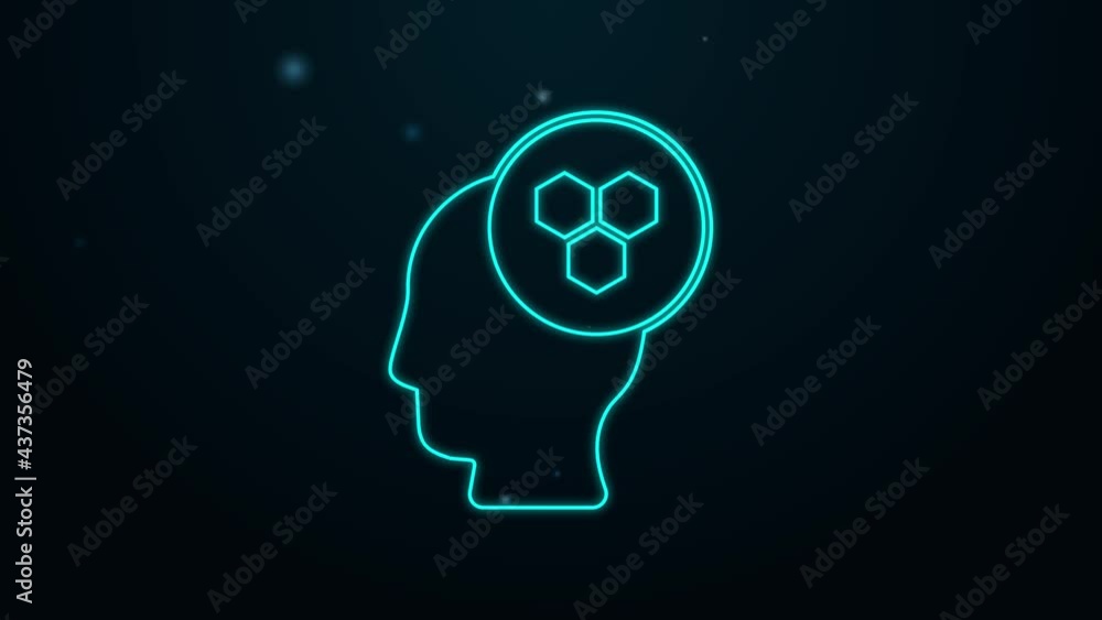 Glowing neon line Beekeeper icon isolated on black background. Special protective uniform. 4K Video motion graphic animation Glowing neon line Beekeeper icon isolated on black background. Special protective uniform. 4K Video motion graphic animation