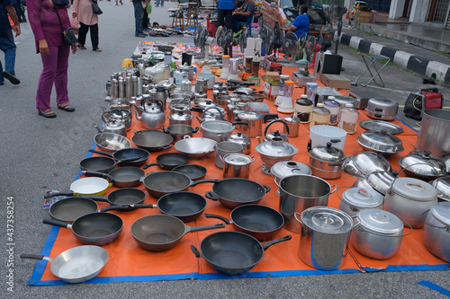 Photography Ipoh, Malaysia - January 17th, 2021 : Vintage items   for sale at Pasar Karat Loken or Ipoh Memory Lane Street