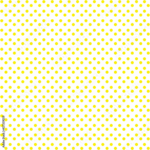 Yellow and white Polka Dot seamless pattern. Vector background. 