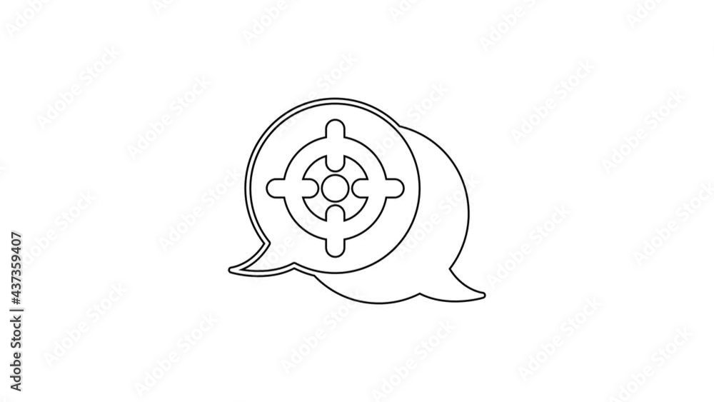 Black line Target financial goal concept icon isolated on white background. Symbolic goals achievement, success. 4K Video motion graphic animation Black line Target financial goal concept icon isolated on white background. Symbolic goals achievement, success. 4K Video motion graphic animation