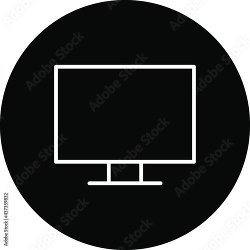 monitor icon vector. TV or computer screen