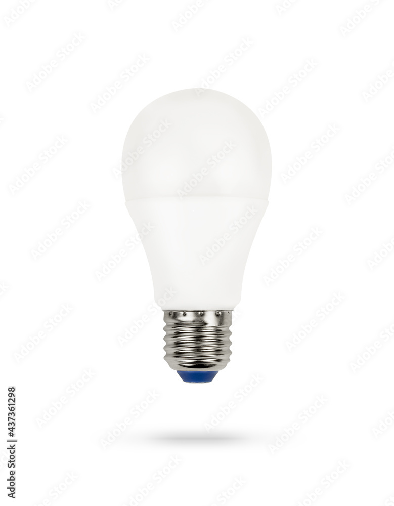 White plastic light bulb made of eco glass. Energy saving light bulb isolated on white background.Eco technology. White plastic light bulb made of eco glass. Energy saving light bulb isolated on white background.Eco technology.