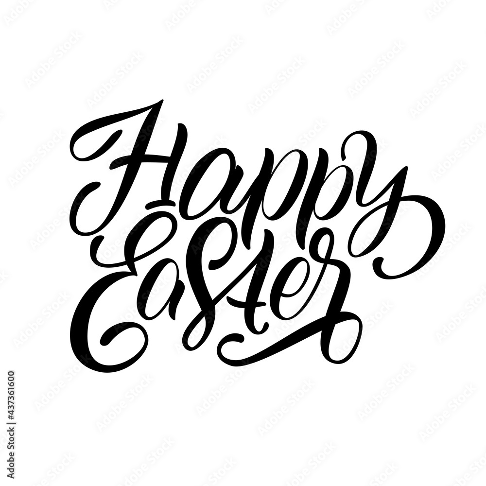 Happy easter hand drawn lettering and calligraphy text. Happy easter hand drawn lettering and calligraphy text.