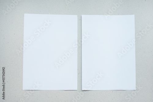 Real paper photo, brochure mockup template, softcover, closeup, isolated on light grey background to place your design