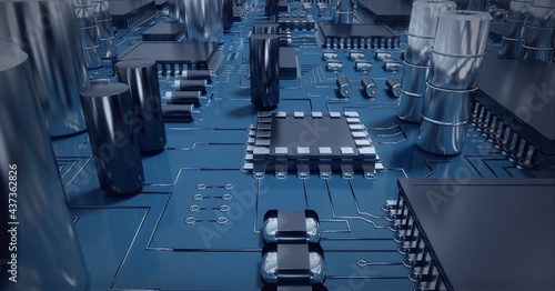 Composition of computer processors and circuit board