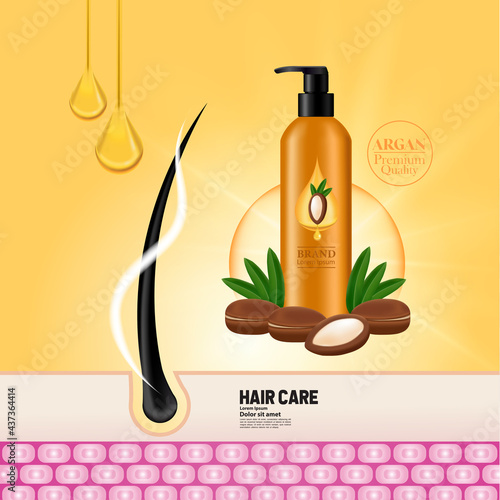 Argan extract for hair product vector illustration.