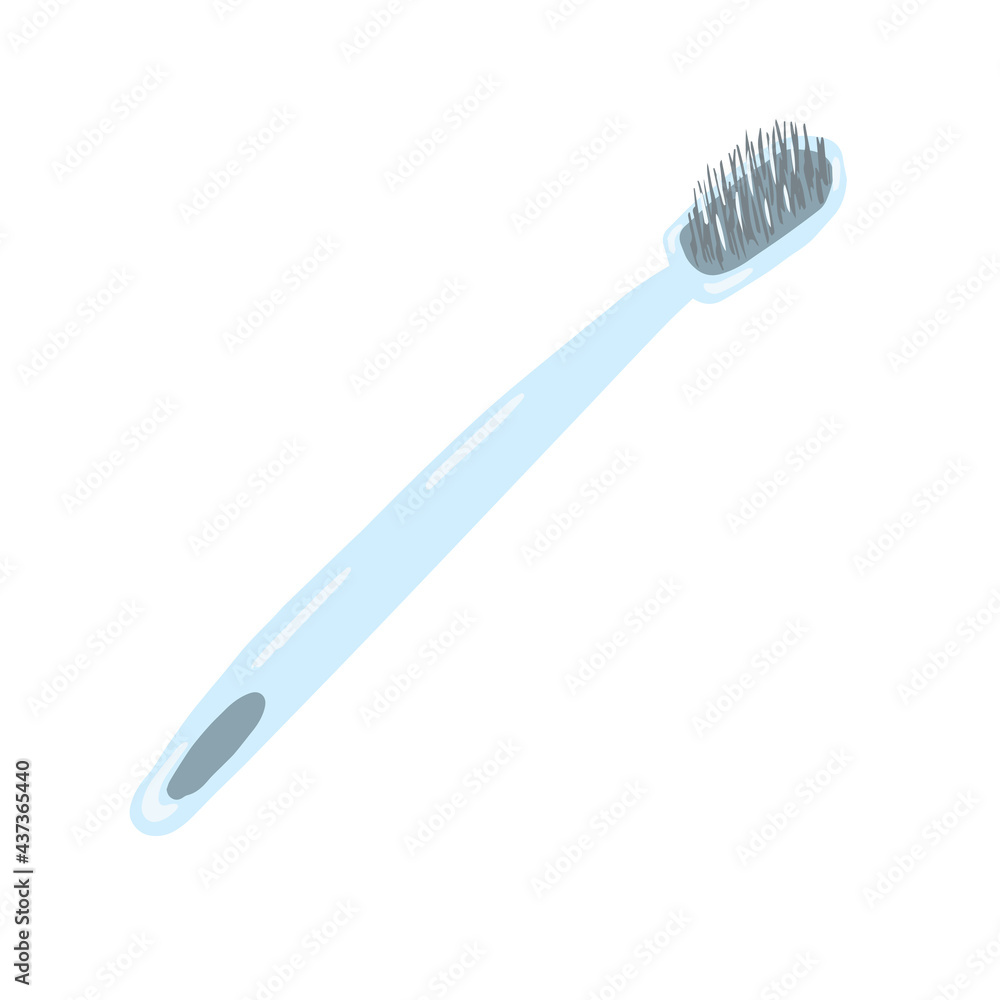 Blue toothbrush icon element. Vector hand drawn illustration Blue toothbrush icon element. Vector hand drawn illustration