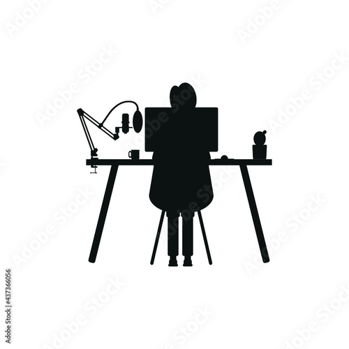 woman doing home podcast