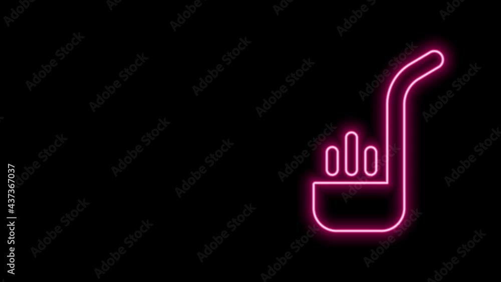 Glowing neon line Kitchen ladle icon isolated on black background. Cooking utensil. Cutlery spoon sign. 4K Video motion graphic animation Glowing neon line Kitchen ladle icon isolated on black background. Cooking utensil. Cutlery spoon sign. 4K Video motion graphic animation