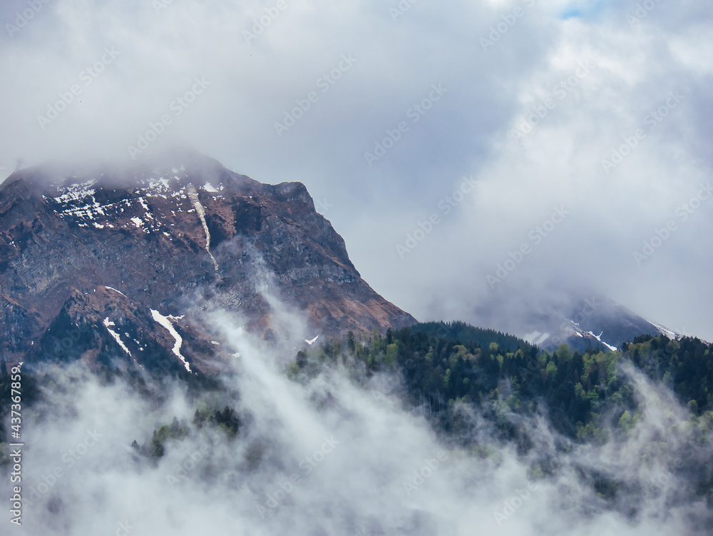 Fog on Mount Pilatus in the Swiss Alps