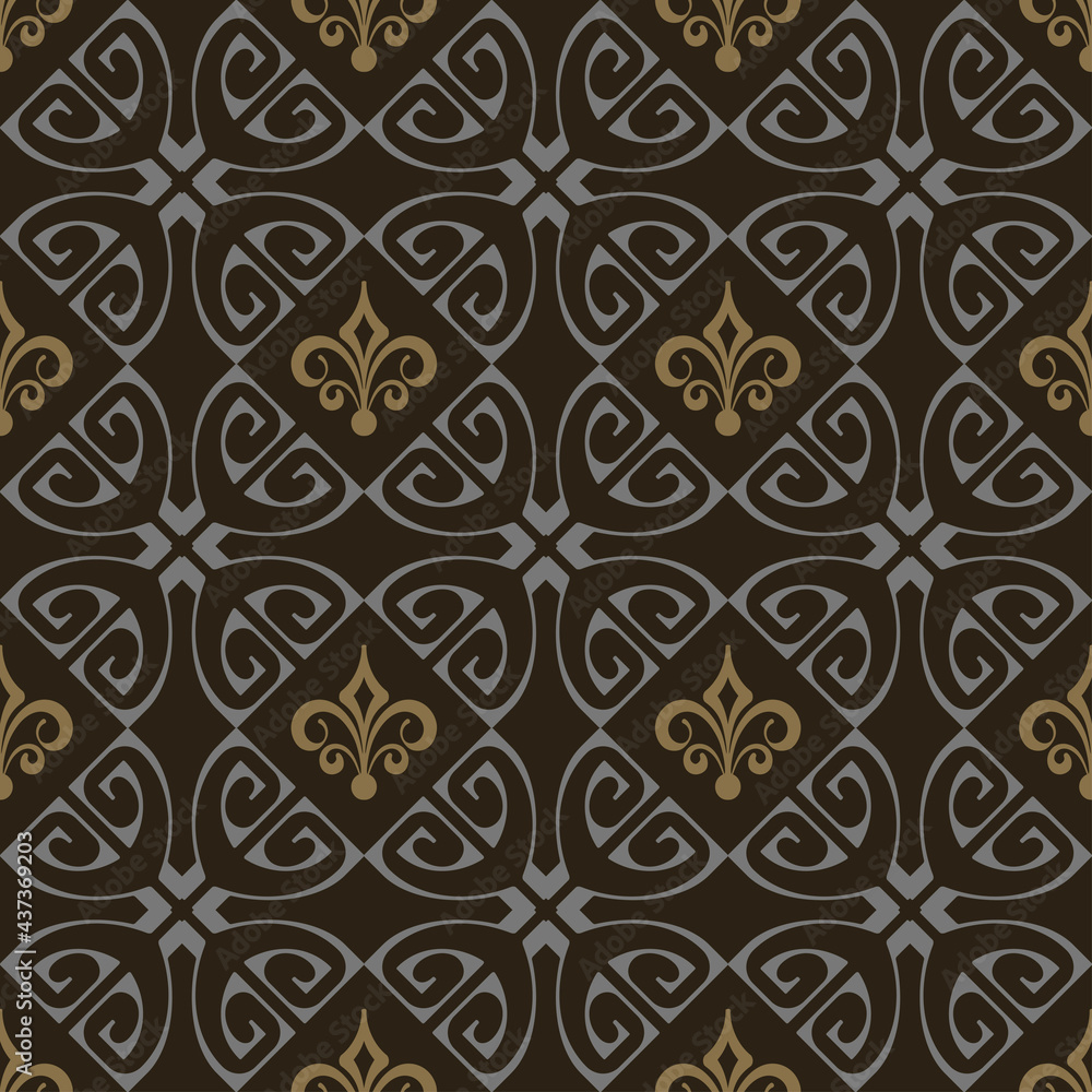Seamless pattern with elements, wallpaper. Vector art