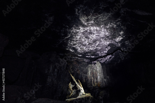 Salt deposits in the cave