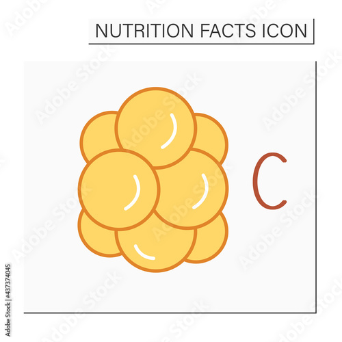 Cholesterol color icon. Cholesterol molecule. Cholesterol plague.Nutrition facts. Healthy, balanced nutrition concept. Diet. Isolated vector illustration