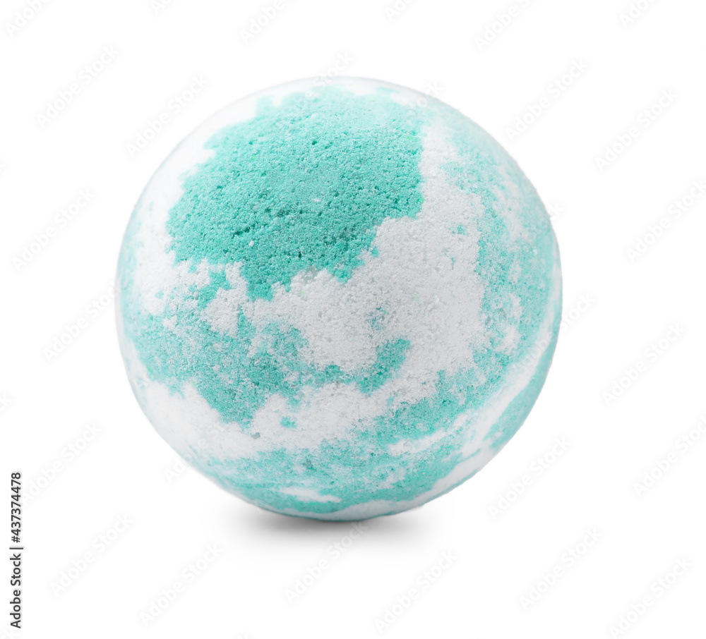 One colorful bath bomb isolated on white One colorful bath bomb isolated on white