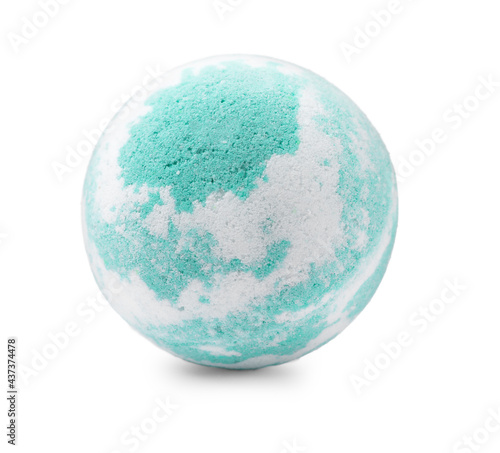 One colorful bath bomb isolated on white