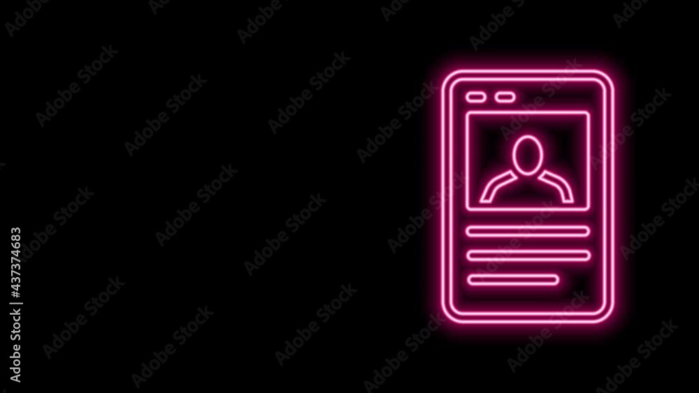 Glowing neon line Baseball card icon isolated on black background. 4K Video motion graphic animation Glowing neon line Baseball card icon isolated on black background. 4K Video motion graphic animation