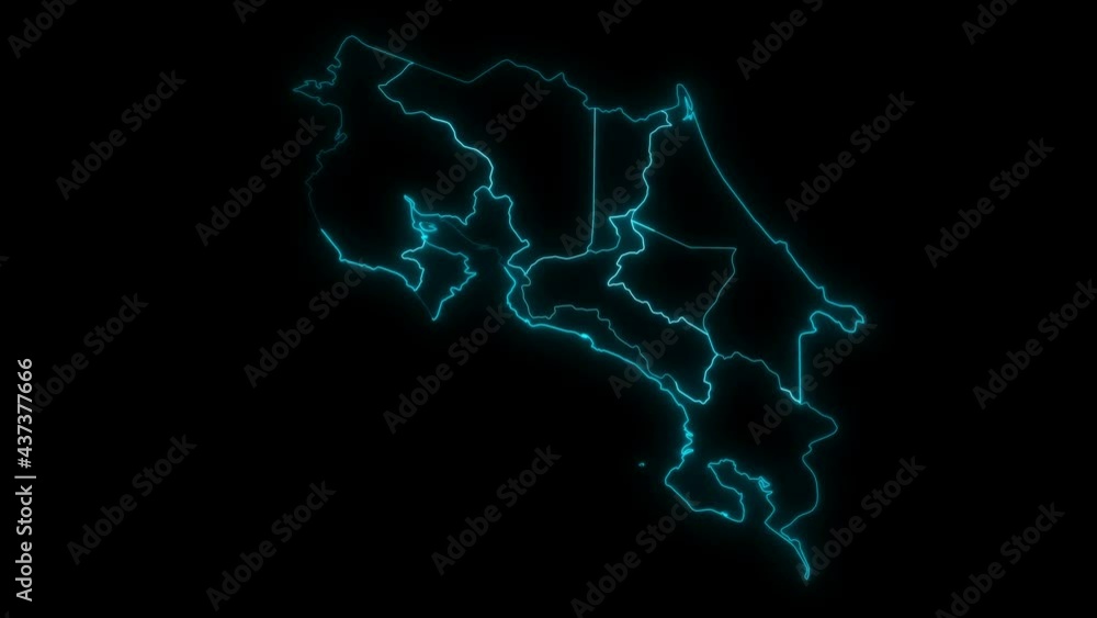 Animated Outline Map of Cuba with Provinces in a Black background Animated Outline Map of Cuba with Provinces in a Black background