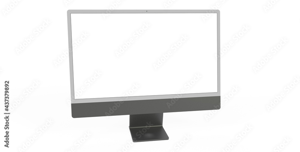 Computer display mock up with blank white screen. Stylish desktop computer mockup. Computer display mock up with blank white screen. Stylish desktop computer mockup.