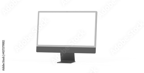 Copy of Realistic Computer, 3D Monitor, in Imac style isolated. dark grey black