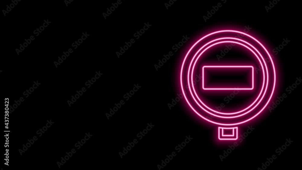 Glowing neon line Stop sign icon isolated on black background. Traffic regulatory warning stop symbol. 4K Video motion graphic animation Glowing neon line Stop sign icon isolated on black background. Traffic regulatory warning stop symbol. 4K Video motion graphic animation